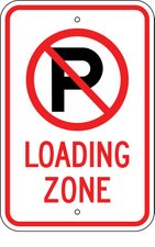 No Parking Loading Zone (Symbol)